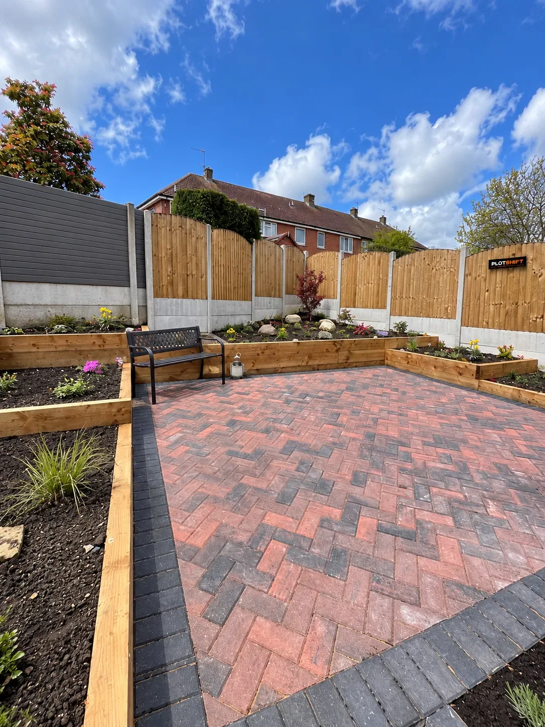 Timber garden boundary fencing